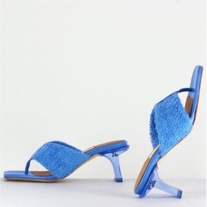 NWT Miista Carrisa Thong Toe Sandal in Ocean Towel Blue Size 38